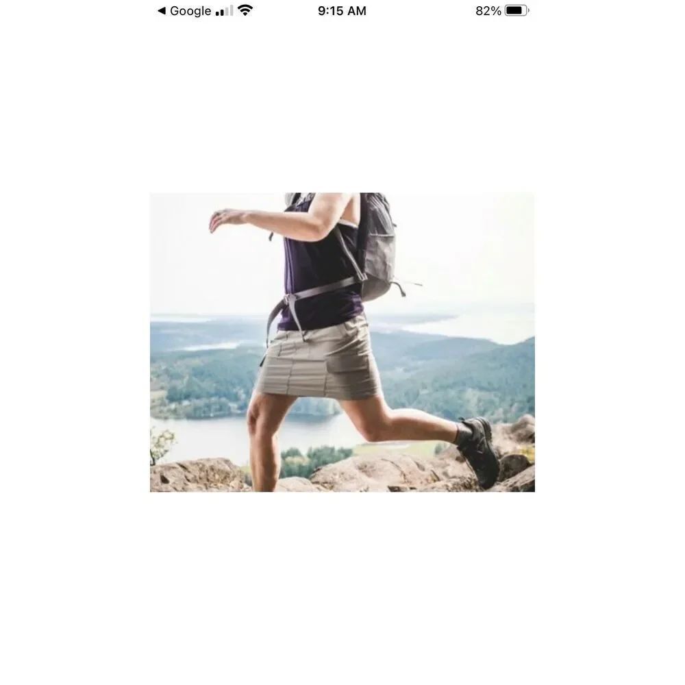 Athleta Trekkie Skort Skirt SZ 4 Gray Hiking Athleisure Travel Outdoors